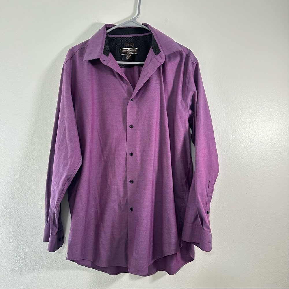 Joseph Abboud Shirt Long Sleeve Slim Fit Comfort Collar Non-Iron Sz 16 1/2 32/33